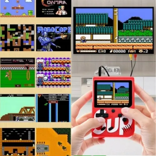 PRZENOŚNA MINI KONSOLA RETRO MARIO CONTRA PACKMAN TETRIS PINBALL 400 GIER na Arena.pl