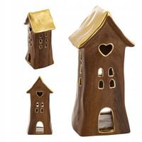 DOMEK 21x10 CM NA TEALIGHT LAMPION CERAMICZNY ŚWIĄTECZNY PREZENT NA ŚWIĘTA