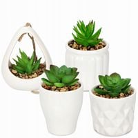 SZTUCZNY KWIAT ROŚLINA OZDOBNY SUKULENT 4 SZT