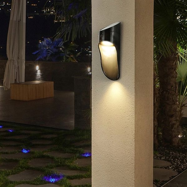 Lampa kinkiet zewnętrzny solarny LED czarny/szary zdjęcie 10