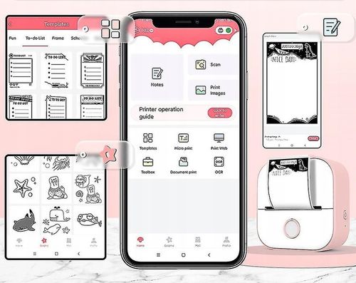 Phomemo T02 mini drukarka termiczna do zdjęć notatek etykiet różowa na Arena.pl