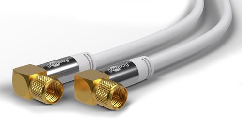 Kabel antenowy kątowy SAT (typ 135 dB), 4x ekranowany wtyk F, złoty 3m na Arena.pl