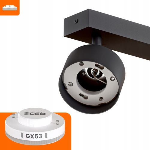 Lampa Sufitowa Szyna 4x GX53 Spot Reflektor Oprawa Ruchoma Czarna 60cm na Arena.pl