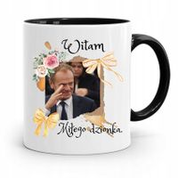 Kubek Czarny Donald Tusk Po Platforma Prezent Z Nadrukiem Ze Zdjęciem