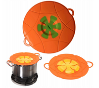 SILIKONOWA POKRYWKA NA GARNEK 30 cm przeciw kipieniu Pomarańczowa