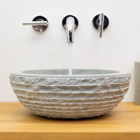 Umywalka łazienkowa z piaskowca zielona 34 cm zlew