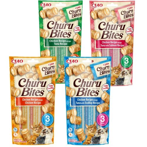 INABA CAT CHURU BITES CHICKEN Przysmaki dla Kota ZESTAW 4 opak. x (3x10g) na Arena.pl