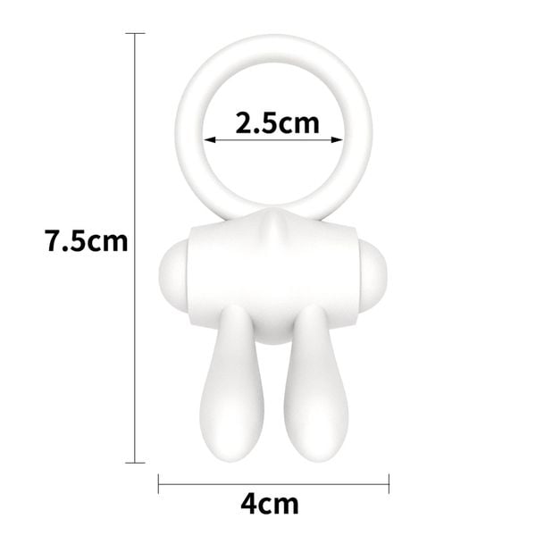 Power Clit Silicone Cockring White zdjęcie 6