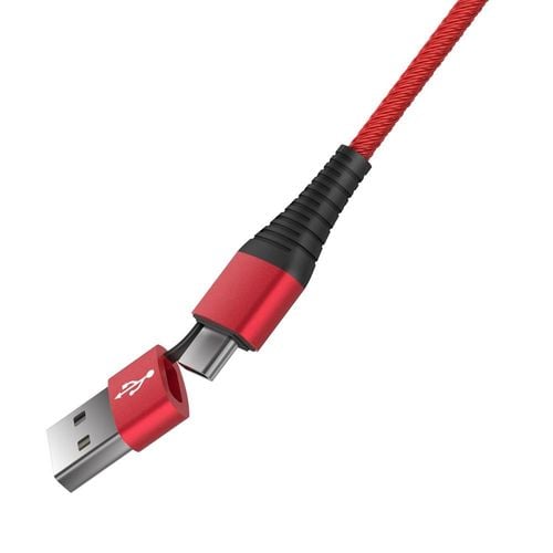Kabel Devia Storm 2w1 USB A/typ-C do 8pin czerwony 2,4A 1m na Arena.pl