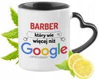 Dla Barbera Kubek Czarny Z Uszkiem W Kształcie Serca Na Prezent Z Nadrukiem