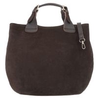 VERA PELLE torebka damska zamszowa shopper duża z paskiem V680 c.brązowa