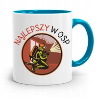 Kubek Błękitny Dla Strażaka Najlepszy W Osp Z Nadrukiem Ze Zdjęciem