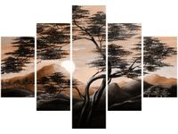 70 100CM OBRAZ 5 ELEM SPOKOJNA NOC DRUK PŁÓTNO