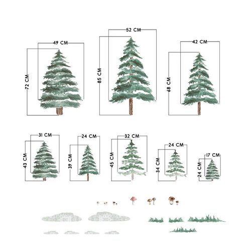 Naklejki Choinki / Świerki 8szt. DK315 na Arena.pl