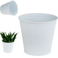 tg63222-1 osłonka na doniczkę metalowa doniczka biała