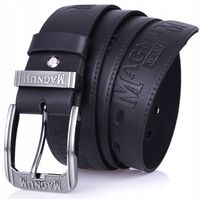 Pasek skórzany do spodni MAGNUM czarny męski SKÓRA