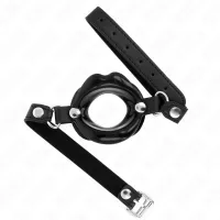 kink knebel usta 8 cm czarny pasek skorzany regulacja 39-58 cm
