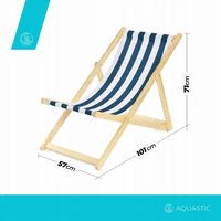 Leżak plażowy AQUASTIC Sunlito granatowy OS rozkładany Lekki 101x57x71 cm