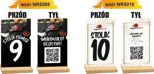 NUMER STOLIKA RESTAURACJA KOD QR LOGO z nadrukiem TWÓJ TEKST na Arena.pl