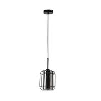 Industrialna lampa wisząca Jonera do holu czarna przydymiona