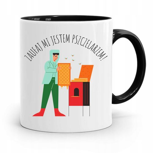 Kubek Czarny Dla Pszczelarza Zaufaj Mi! Prezent Z Nadrukiem Ze Zdjęciem na Arena.pl