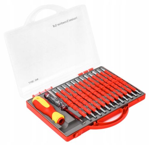 ZESTAW WKRĘTAKÓW ŚRUBOKRĘTY IZOLOWANE 25 ROZMIARÓW + WALIZKA DLA na Arena.pl