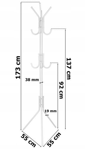 WIESZAK STOJĄCY NA UBRANIA KURTKI STOJAK DO PRZEDPOKOJU PODŁOGOWY na Arena.pl