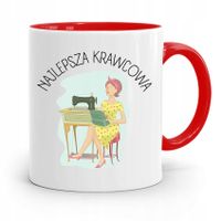 Kubek Czerwony Krawca Krawcowej Najlepsza Krawcowa Z Nadrukiem Ze Zdjęciem