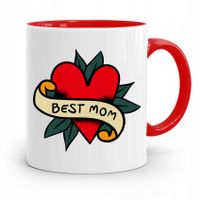 Kubek Czerwony Prezent Dla Mamy Matki Best Mom Z Nadrukiem Ze Zdjęciem