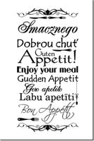 120CM 80CM OBRAZ NAPIS SMACZNEGO WIELU JĘZYKACH DRUK