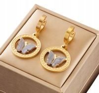 Eleganckie Złote Kolczyki Ze Stali Chirurgicznej