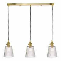 Lampa wisząca nad stół Hadano HAD3640-05 Dar Lighting mosiądz przezroczysta