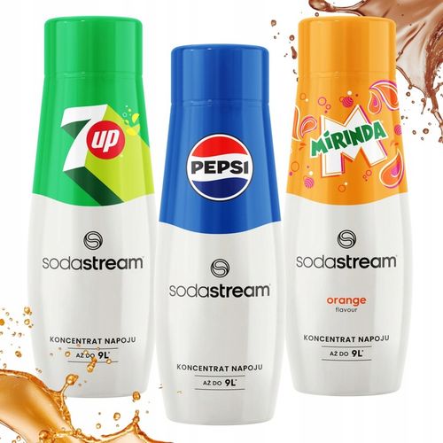 ZESTAW SYROPÓW SODASTREAM PEPSI 7UP MIRINDA DO SATURATORA WODY KONCENTRAT na Arena.pl
