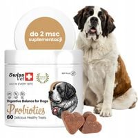 SwissVet- suplement dla psa, miękkie kąski, probiotyki i prebiotyki, 60 szt