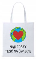 Dla Teścia Taty Prezent Torba Eco Biała Shopper Z Nadrukiem Ze Zdjęciem