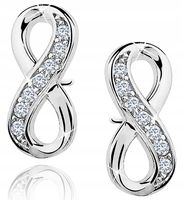 Kolczyki srebrne 925 rodowane nieskończoność kolczyki wkrętki sztyfty