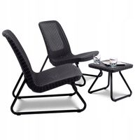 Zestaw Mebli Keter dla 2 osób RIO PATIO SET FOTELE I STOLIK ANTRACYT