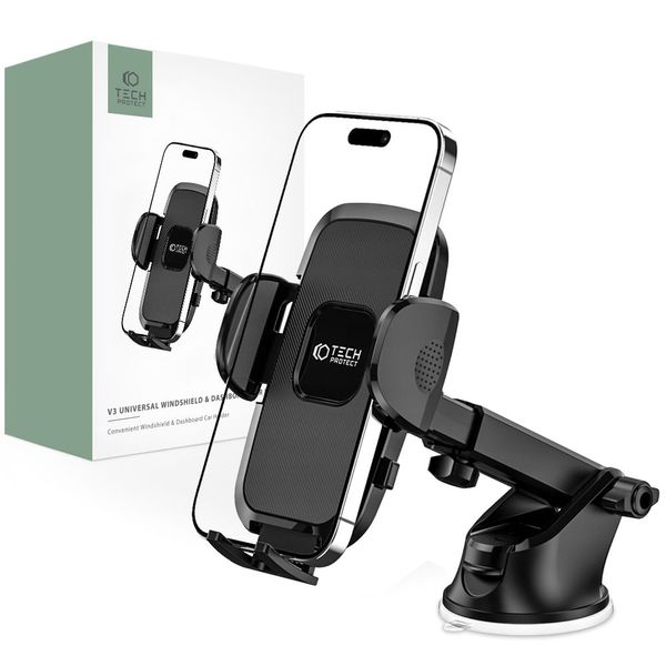 TECH-PROTECT V3 UNIVERSAL WINDSHIELD & DASHBOARD CAR MOUNT BLACK zdjęcie 1