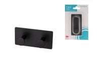 Wieszak łazienkowy na ręczniki stalowy 2 haczyki samoprzylepny czarny mat