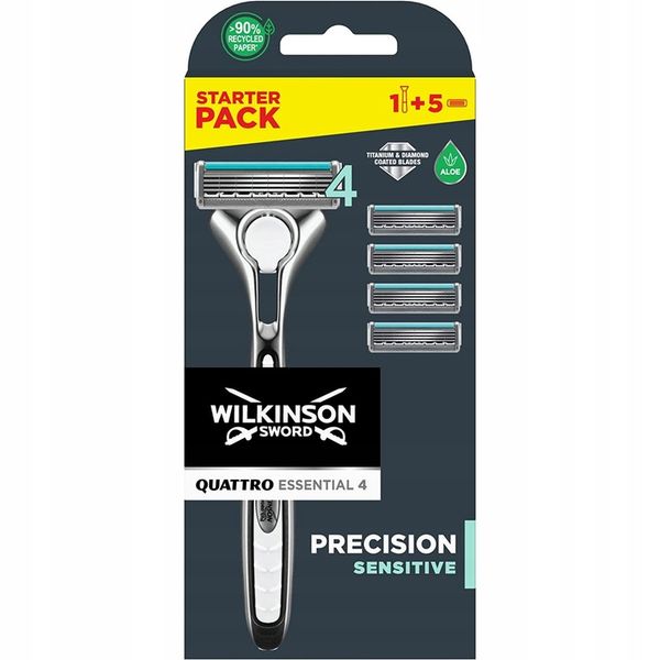 Zestaw WILKINSON Quattro Essential 4 Precision Sensitive 5x Wkłady + zdjęcie 1