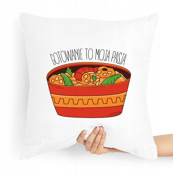 Poduszka Dla Kucharza Prezent Gotowanie To Pasja Z Nadrukiem Ze Zdjęciem zdjęcie 1