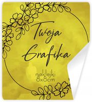 Naklejki ETYKIETY REKLAMOWE twoje LOGO dowolny nadruk napis 80x80 mm 100szt