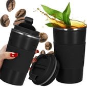 Kubek termiczny 500 ml ze stali nierdzewnej na kawę herbatę czarny