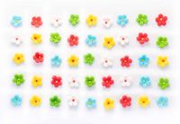 OZDOBNE CUKROWE kwiatuszki kwiatki jabłoni kolorowe 45szt