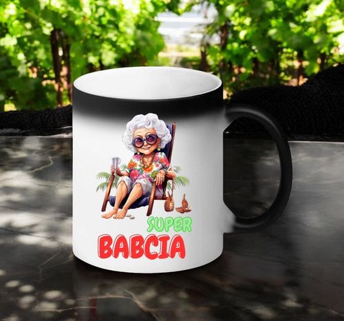 KUBEK MAGICZNY Z NADRUKIEM PREZENT NA DZIEŃ BABCI URODZINY BABCIA na Arena.pl