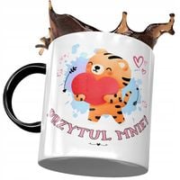 Kubek Czarny Z Tygryskiem Tygrysem Słodki Prezent Z Nadrukiem Ze Zdjęciem