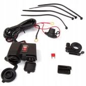 Gniazdo Motocyklowe Zapalniczki 2X Usb Pod Lusterko Extremestyle Mus04