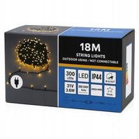 Lampki Choinkowe Stałe Światło 300 LED 21m Białe Ciepłe IP44 Zewnętrzne