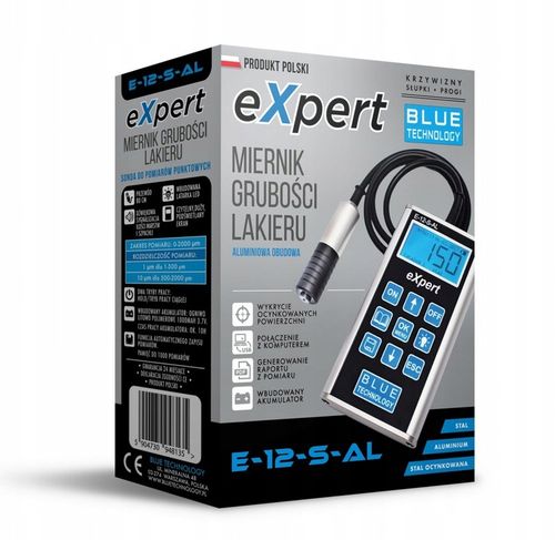 Miernik grubości lakieru Czujnik Tester E-12-S-AL Stal Aluminium Ocynk PRO na Arena.pl