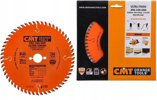 CMT Piła tarcza do Drewna Laminatu płyt 165x20x2,2 56 Zębów 292.165.56H na Arena.pl